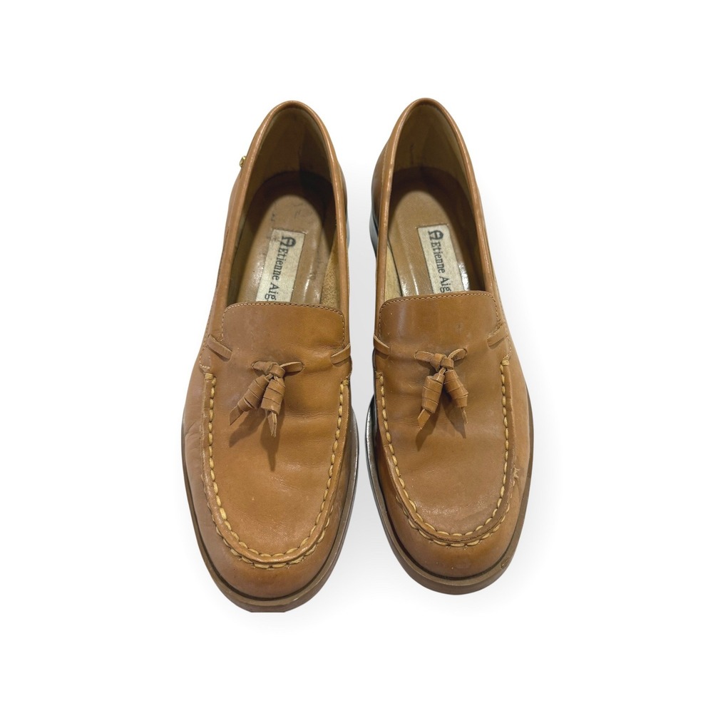 Etienne Aigner Tan Leather Tassel‎ Loafer Shoes Womens Size 6.5